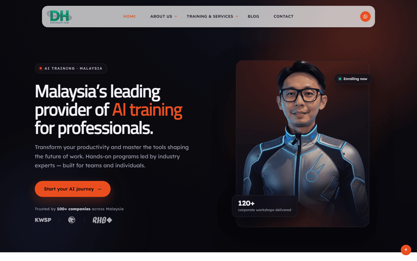 Screenshot of David Hooi — Corporate Website